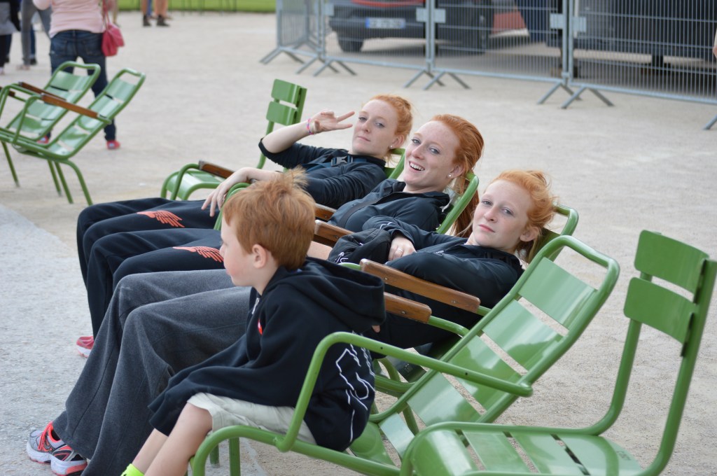 chairs around fountain